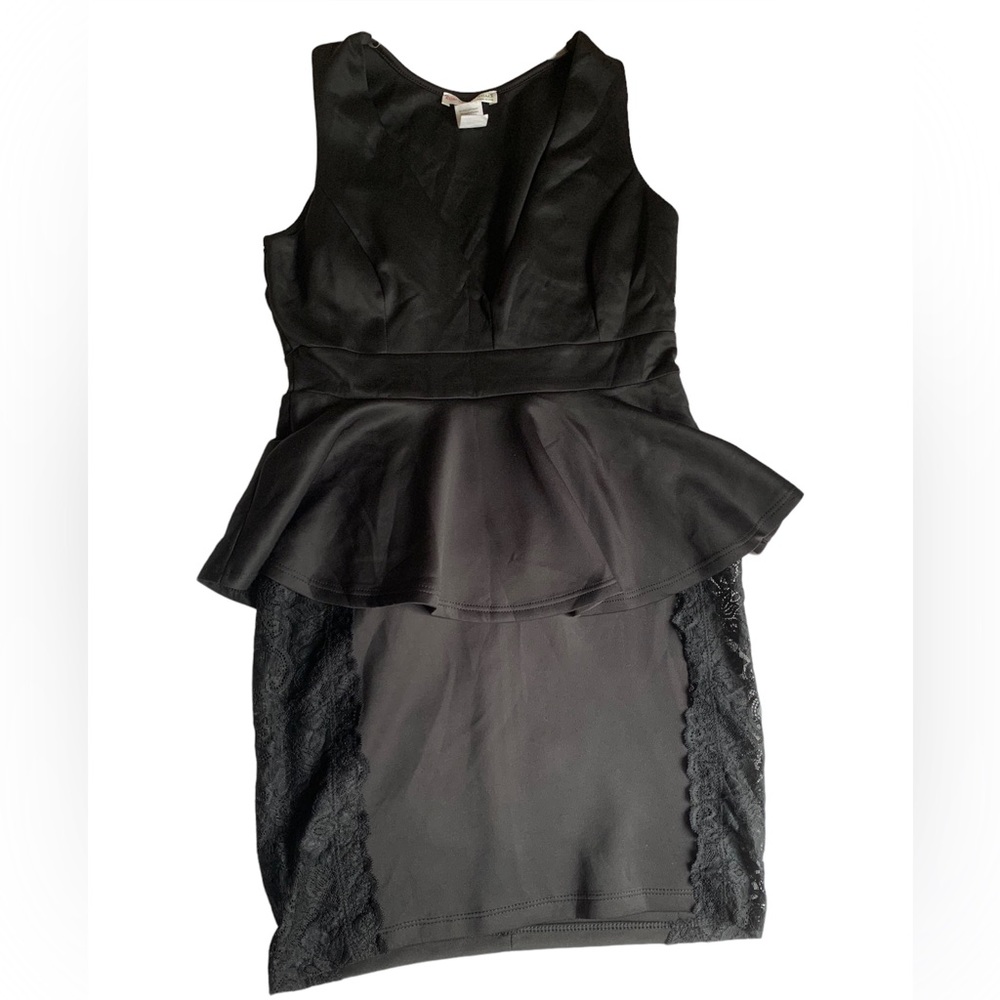 Agaci black side lace, peplum style mini skirt cute